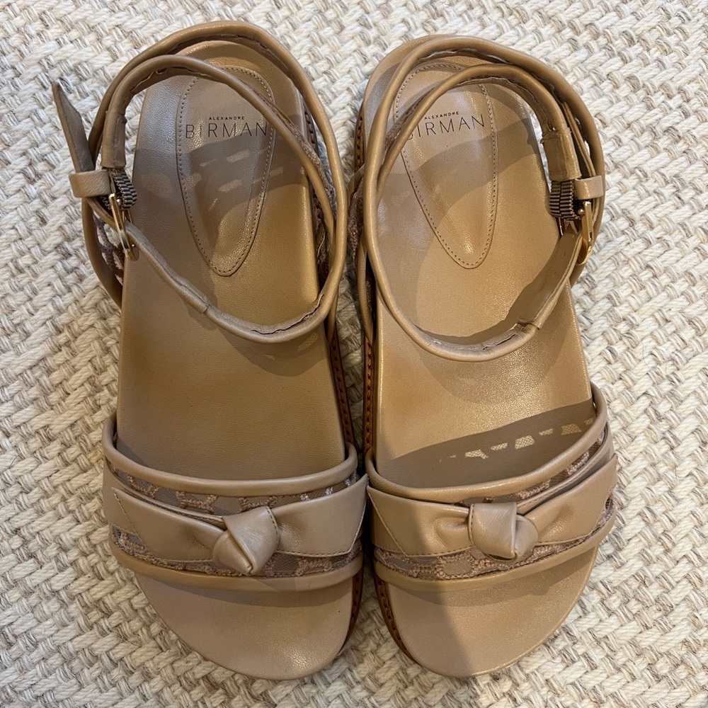 Alexandre Birman Beige Tan Leather Strappy Sandals - Picture 3 of 11